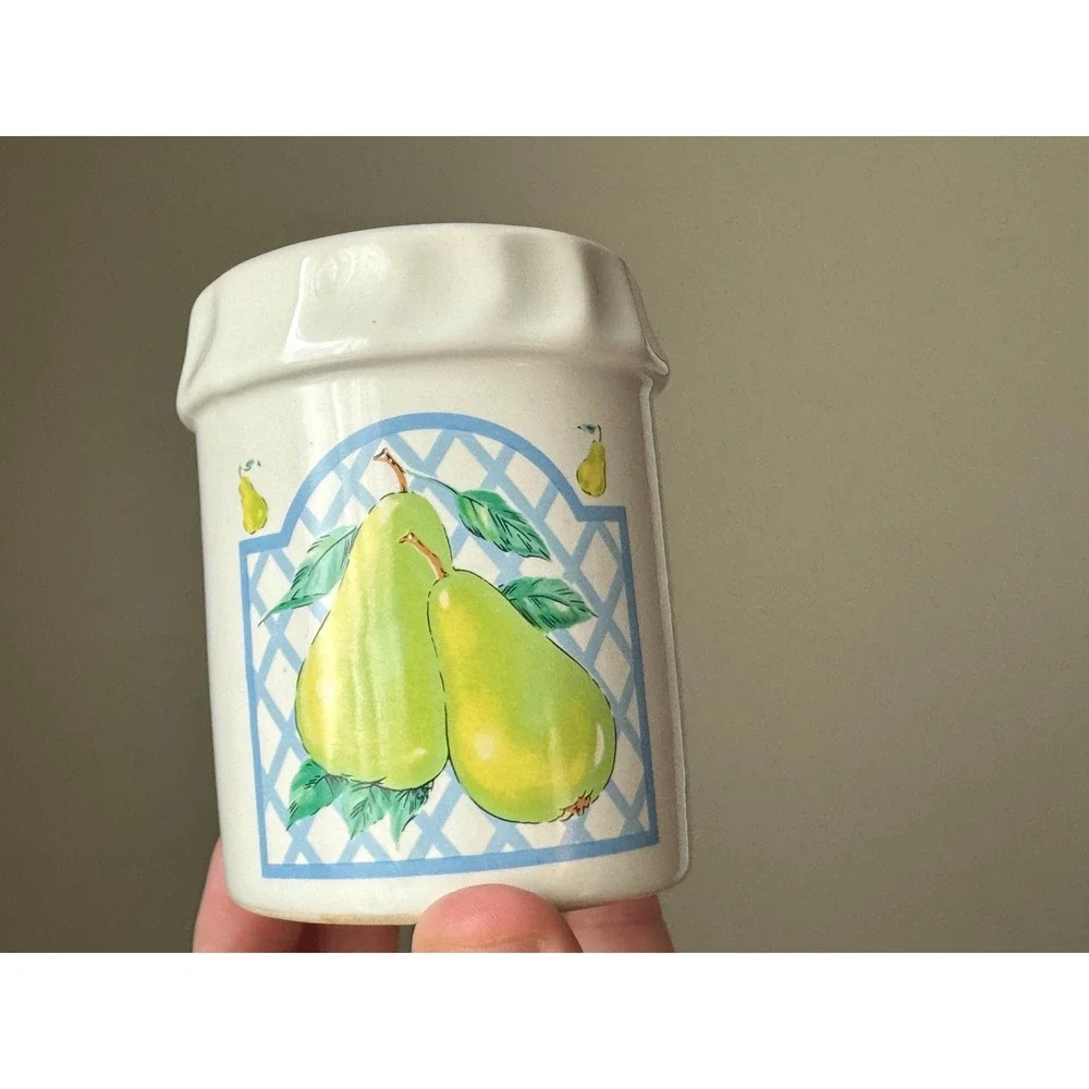 Vintage Himark Ceramic Salt and Pepper Shakers Set Fruit Jar Apple and Pear